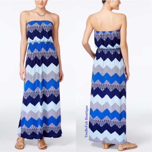 NWT Trixxi Maxi Print Strapless Dress Size XL - Picture 4 of 4